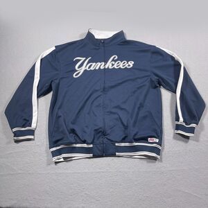 New York Yankees Jacket Men XL Stitches‎ Athletic Zip Up Full Track Navy White
